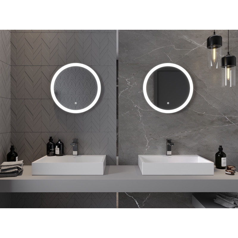 Mexen Oro lustro łazienkowe podświetlane, okragłe 50 cm, LED 6000K, antypara - 9824-050-050-611-00