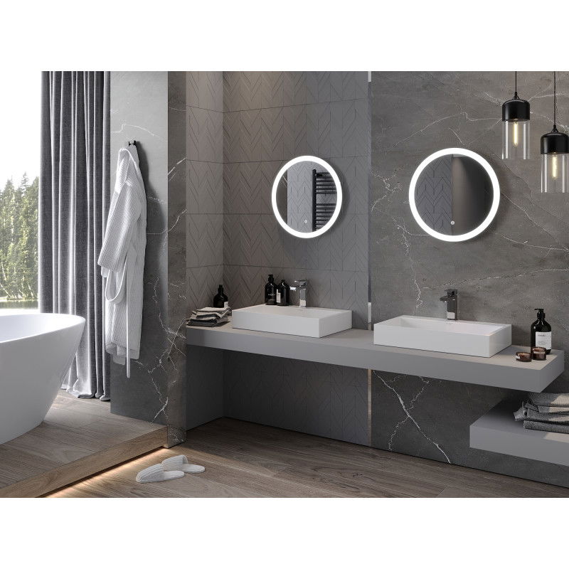 Mexen Oro beleuchteter Badezimmerspiegel, rund 50 cm, LED 6000K, Antibeschlag - 9824-050-050-611-00