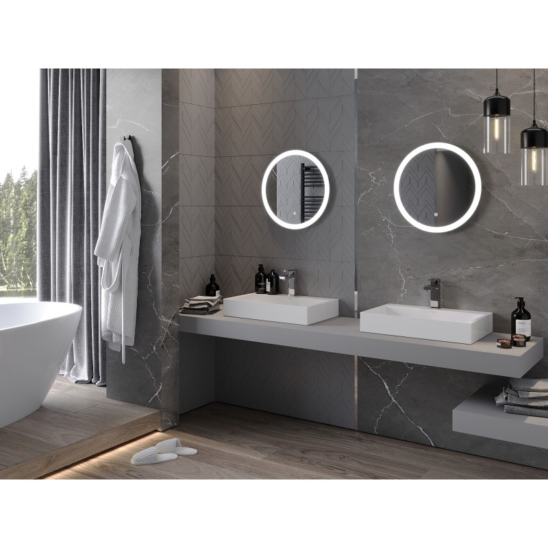 Mexen Oro miroir de salle de bain éclairé, rond 50 cm, LED 6000K, antibuée - 9824-050-050-611-00