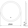 Mexen Oro miroir de salle de bain éclairé, rond 50 cm, LED 6000K, anti-buée - 9824-050-050-611-00