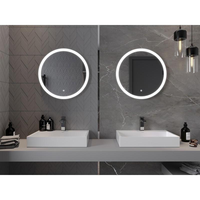 Mexen Oro miroir de salle de bain rétroéclairé, rond 60 cm, LED 6000K, antibuée - 9824-060-060-611-00