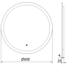 Mexen Oro miroir de salle de bain éclairé, rond 60 cm, LED 6000K, anti-buée - 9824-060-060-611-00