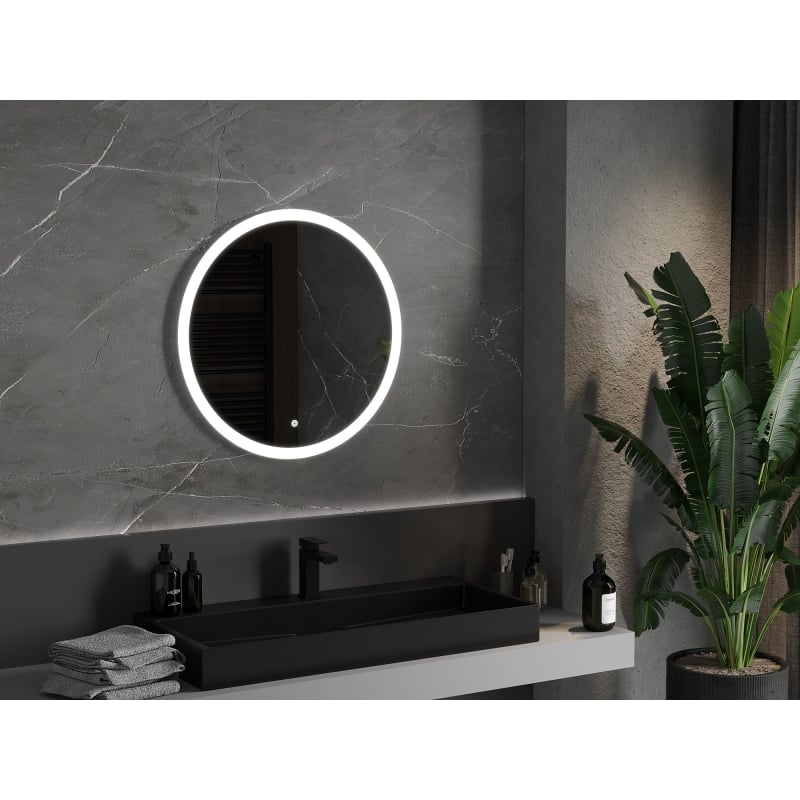 Mexen Oro lustro łazienkowe podświetlane, okragłe 70 cm, LED 6000K, antypara - 9824-070-070-611-00