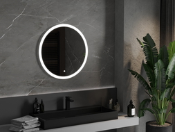 Mexen Oro beleuchteter Badezimmerspiegel, rund 70 cm, LED 6000K, Antibeschlag - 9824-070-070-611-00