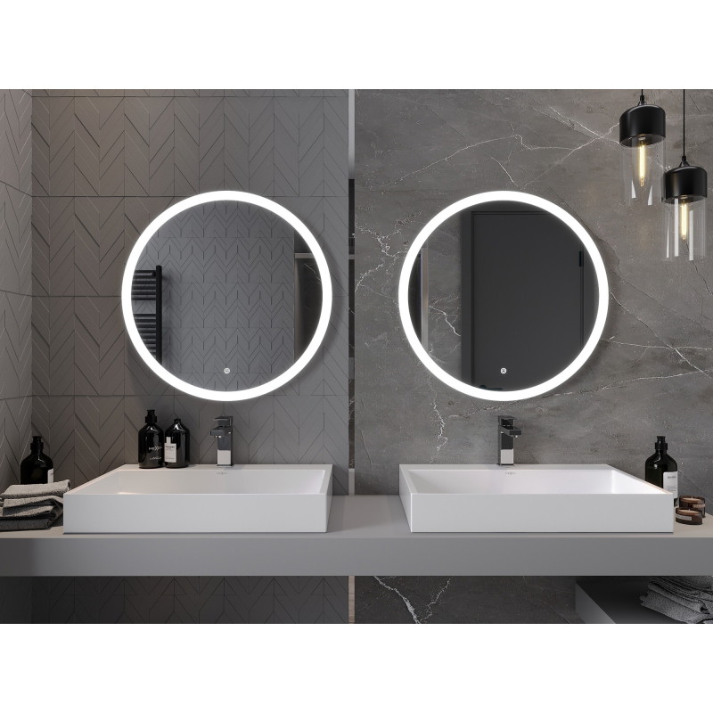 Mexen Oro verlichte badkamerspiegel, rond 70 cm, LED 6000K, anti-condens - 9824-070-070-611-00