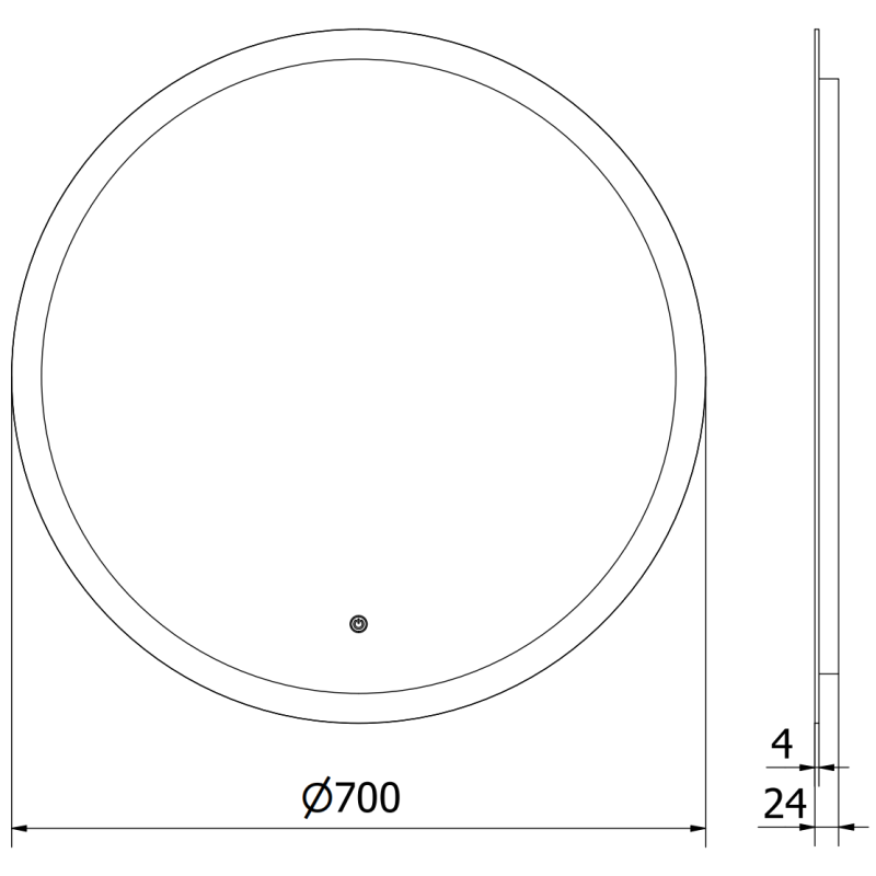 Mexen Oro beleuchteter Badezimmerspiegel, rund 70 cm, LED 6000K, Antibeschlag - 9824-070-070-611-00