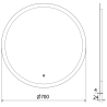 Mexen Oro beleuchteter Badezimmerspiegel, rund 70 cm, LED 6000K, Antibeschlag - 9824-070-070-611-00