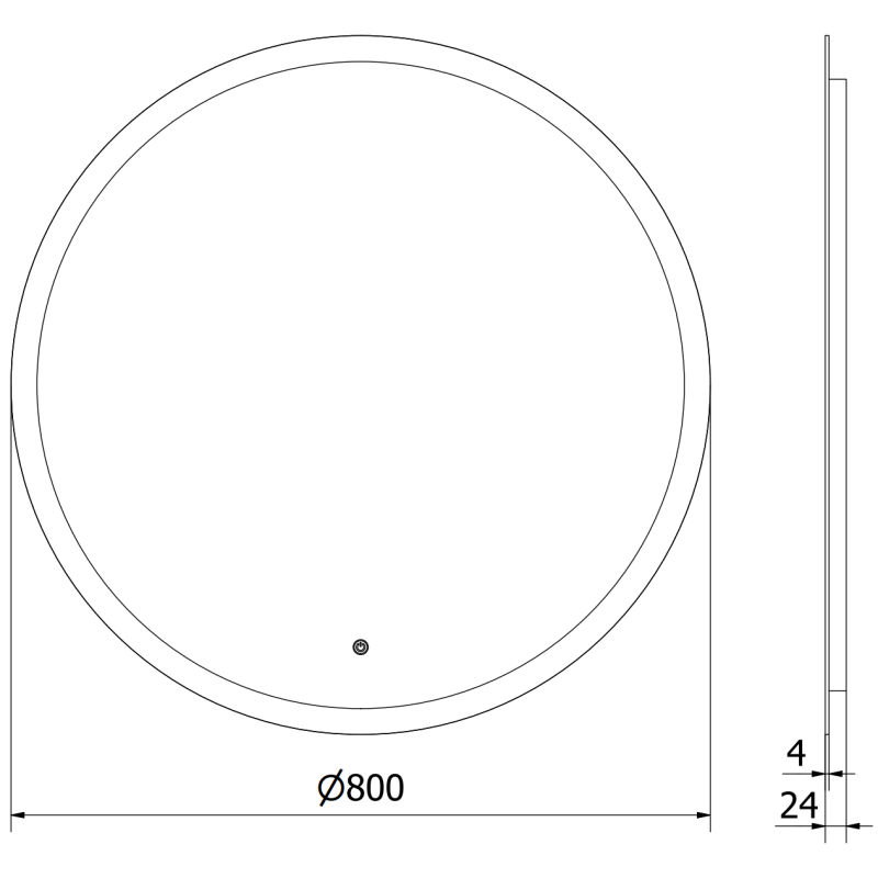 Mexen Oro specchio da bagno illuminato, rotondo 80 cm, LED 6000K, antinebbia - 9824-080-080-611-00