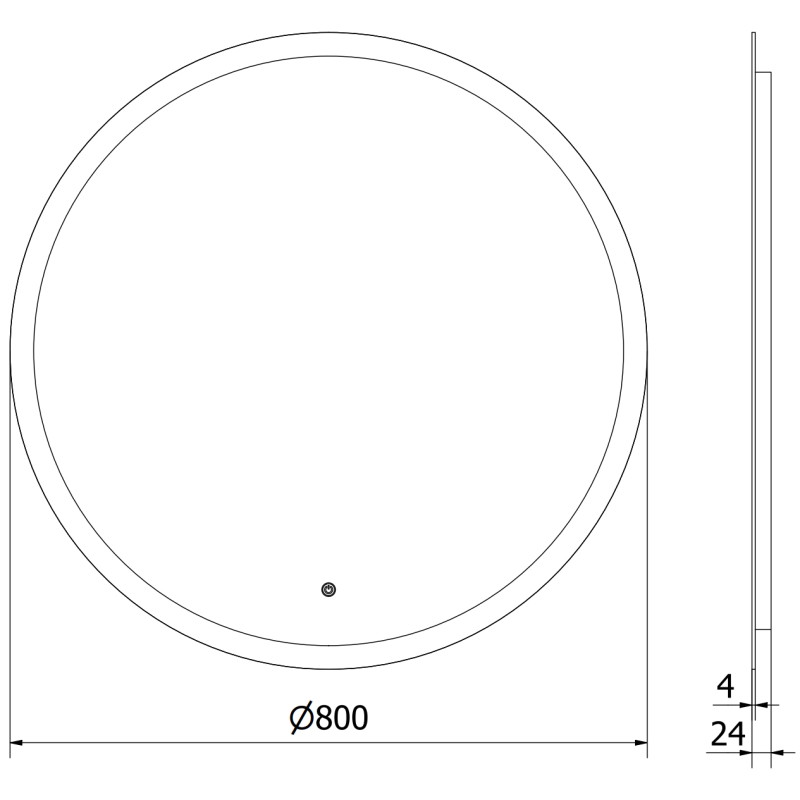 Mexen Oro verlichte badkamerspiegel, rond 80 cm, LED 6000K, anti-condens - 9824-080-080-611-00
