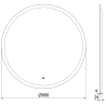 Mexen Oro lustro łazienkowe podświetlane, okragłe 80 cm, LED 6000K, antypara - 9824-080-080-611-00