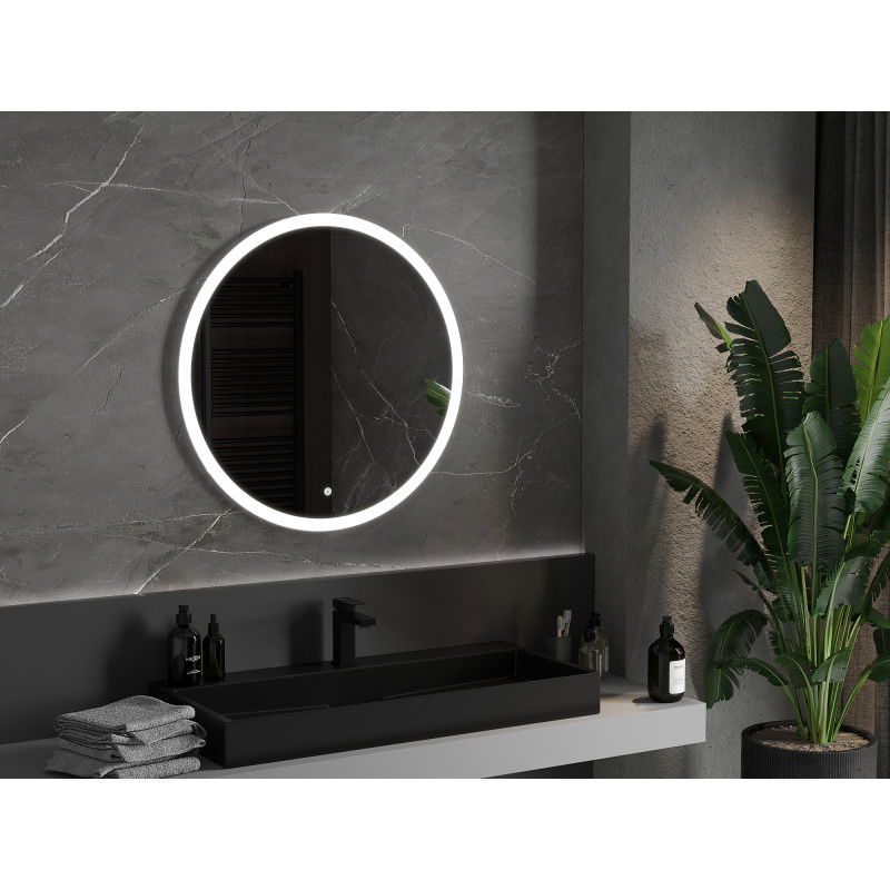 Mexen Oro apgaismots vannas istabas spogulis, apaļš 80 cm, LED 6000K, pret miglas efektu - 9824-080-080-611-00