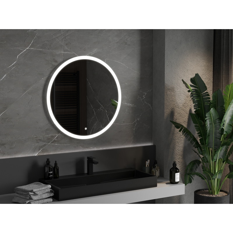 Mexen Oro verlichte badkamerspiegel, rond 80 cm, LED 6000K, anti-condens - 9824-080-080-611-00