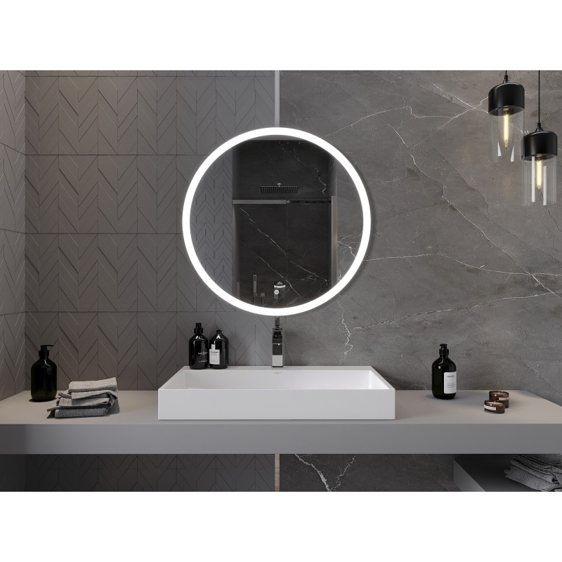 Mexen Oro lustro łazienkowe podświetlane, okragłe 80 cm, LED 6000K, antypara - 9824-080-080-611-00