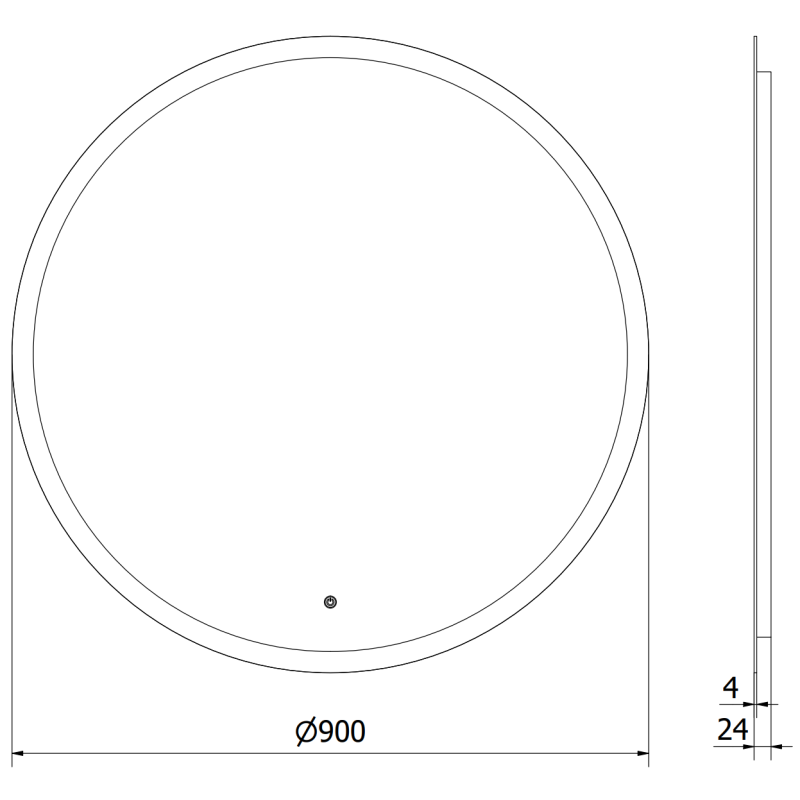 Mexen Oro miroir de salle de bain éclairé, rond 90 cm, LED 6000K, antibuée - 9824-090-090-611-00