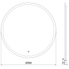 Mexen Oro osvetljeno kopalniško ogledalo, okroglo 90 cm, LED 6000K, proti meglenju - 9824-090-090-611-00