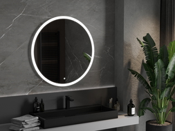 Mexen Oro beleuchteter, runder LED-Badezimmerspiegel 90 cm, 6000K, Antibeschlag - 9824-090-090-611-00