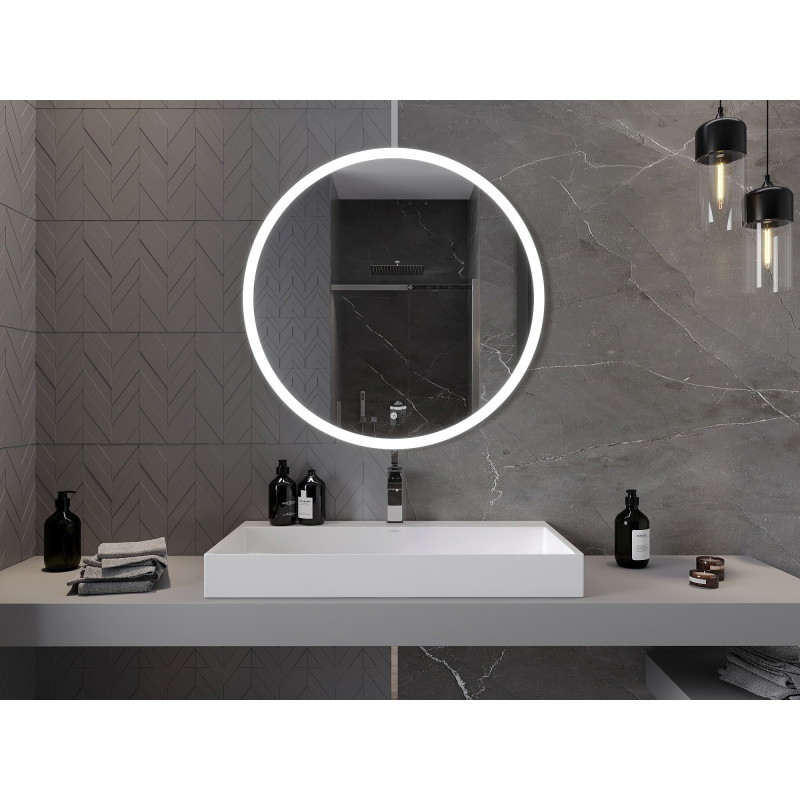 Mexen Oro beleuchteter Badezimmerspiegel, rund 90 cm, LED 6000K, Antibeschlag - 9824-090-090-611-00