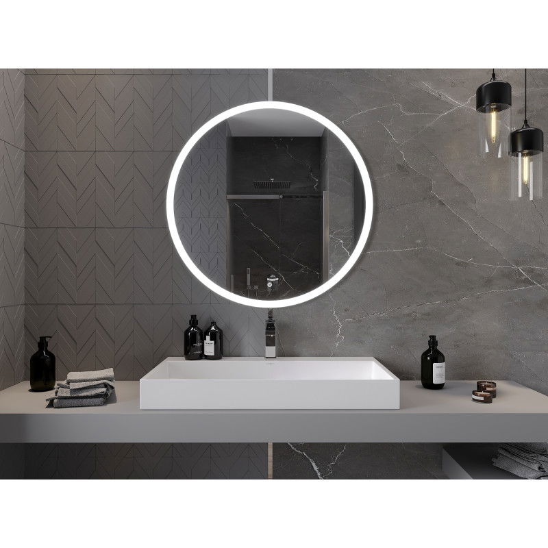 Mexen Oro miroir de salle de bain éclairé, rond 90 cm, LED 6000K, antibuée - 9824-090-090-611-00