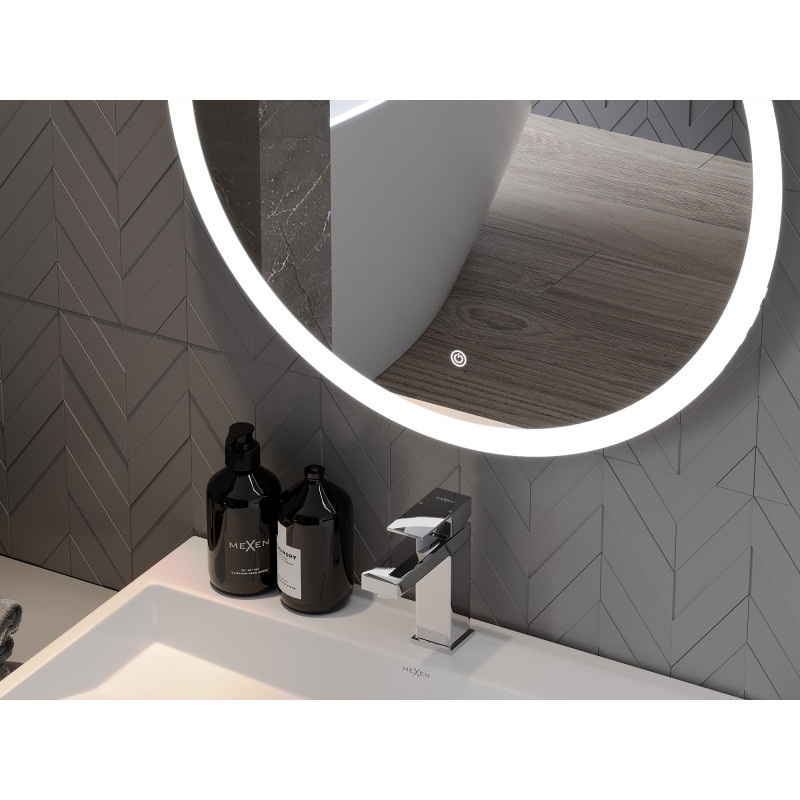 Mexen Oro lustro łazienkowe podświetlane, okragłe 50 cm, LED 6000K, antypara - 9824-050-050-611-00