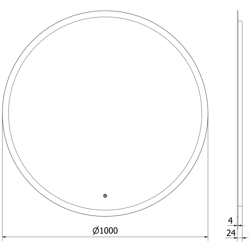 Mexen Oro beleuchteter Badezimmerspiegel, rund 100 cm, LED 6000K, Antibeschlag - 9824-100-100-611-00