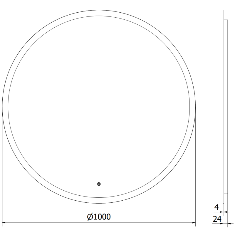 Mexen Oro kopalniško osvetljeno okroglo ogledalo 100 cm, LED 6000K, proti megli - 9824-100-100-611-00