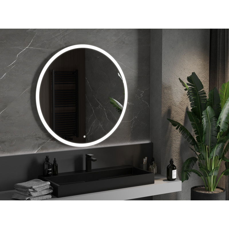 Mexen Oro illuminated bathroom mirror, round 100 cm, LED 6000K, anti-fog - 9824-100-100-611-00