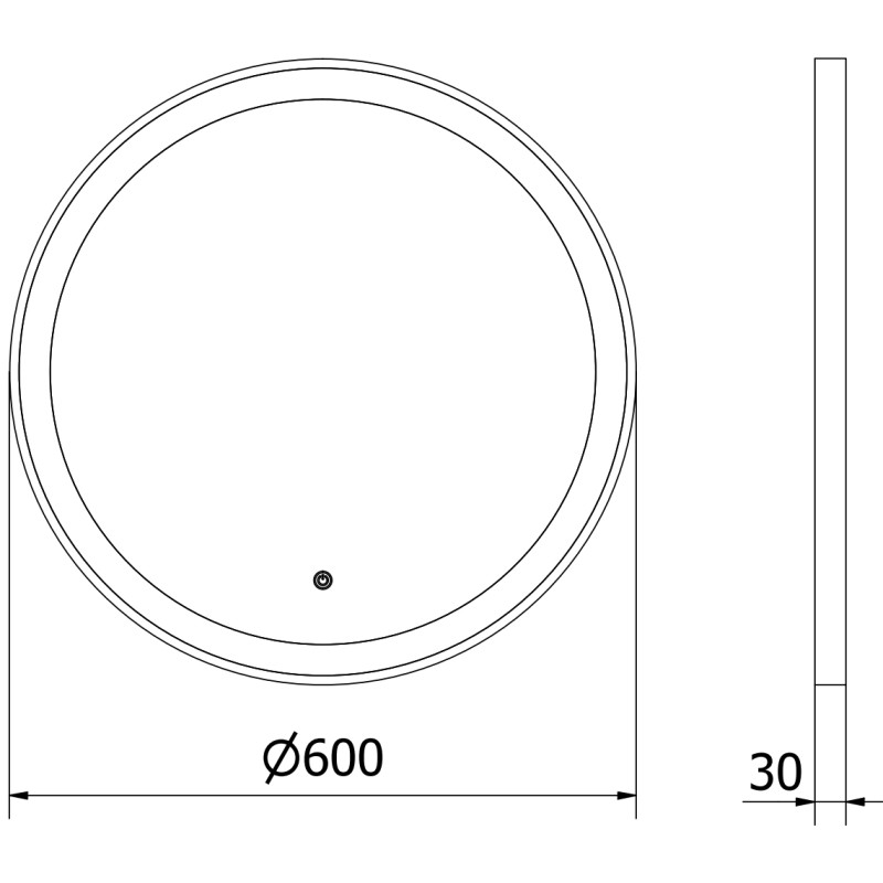 Mexen Esso verlichte badkamerspiegel, rond 60 cm, LED 6000K, anti-condens, gouden frame - 9825-060-060-611-50