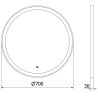 Mexen Esso lustro łazienkowe podświetlane, okragłe 70 cm, LED 6000K, antypara, rama złota szczotkowana - 9825-070-070-611-50