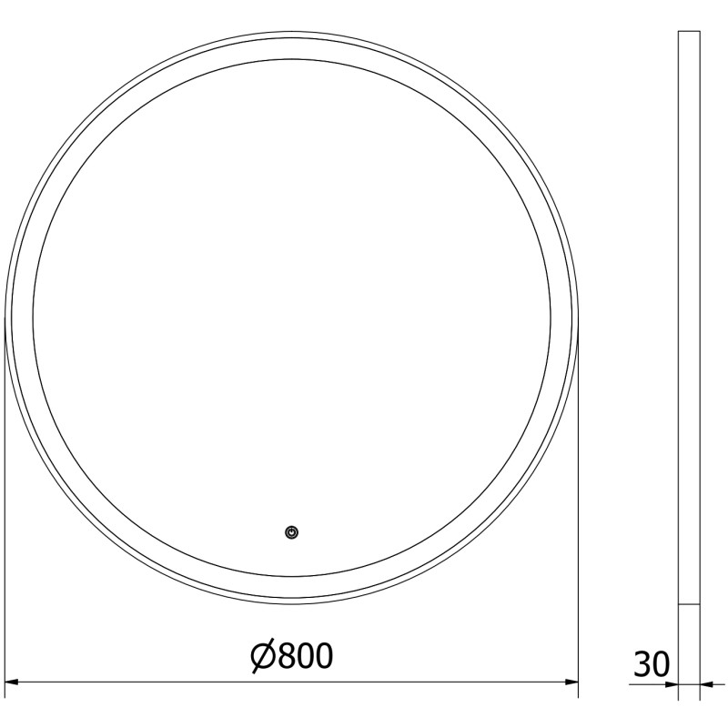 Mexen Esso beleuchteter Badezimmerpiegel, rund 80 cm, LED 6000K, Antibeschlag, goldener Rahmen - 9825-080-080-611-50