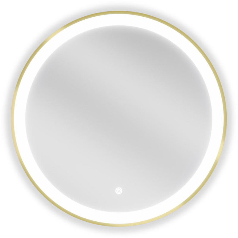 Mexen Esso beleuchteter Badezimmerspiegel, rund 60 cm, LED 6000K, Anti-Beschlag, goldener Rahmen - 9825-060-060-611-50