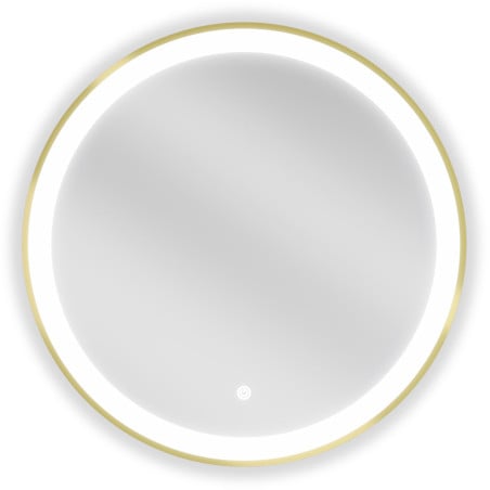 Mexen Esso verlichte badkamer spiegel, rond 60 cm, LED 6000K, anti-condens, gouden frame - 9825-060-060-611-50