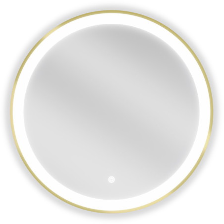 Mexen Esso verlichte badkamerspiegel, rond 60 cm, LED 6000K, anti-condens, gouden frame - 9825-060-060-611-50