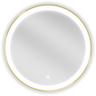 Mexen Esso illuminated bathroom mirror, round 60 cm, LED 6000K, anti-fog, gold frame - 9825-060-060-611-50