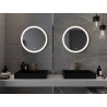 Mexen Esso beleuchteter Badezimmerspiegel, rund 60 cm, LED 6000K, Anti-Beschlag, goldener Rahmen - 9825-060-060-611-50