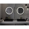 Mexen Esso verlichte badkamer spiegel, rond 60 cm, LED 6000K, anti-condens, gouden frame - 9825-060-060-611-50