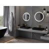 Mexen Esso verlichte badkamer spiegel, rond 60 cm, LED 6000K, anti-condens, gouden frame - 9825-060-060-611-50