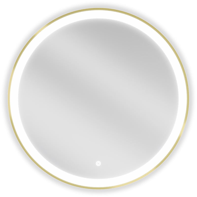 Mexen Esso badkamerspiegel verlicht, rond 70 cm, LED 6000K, anti-condens, goudkleurige frame - 9825-070-070-611-50