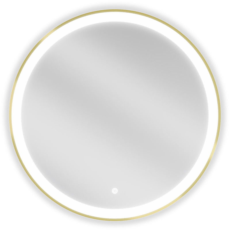 Mexen Esso miroir de salle de bain rétroéclairé, rond 70 cm, LED 6000K, antibuée, cadre doré - 9825-070-070-611-50