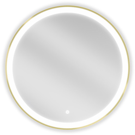 Mexen Esso vannas istabas spogulis ar apgaismojumu, apaļš 70 cm, LED 6000K, pretmiglas, zelta rāmis - 9825-070-070-611-50