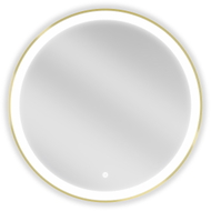 Mexen Esso okruglo osvijetljeno kupaonsko ogledalo, promjer 70 cm, LED 6000K, protiv magle, zlatni okvir - 9825-070-070-611-50