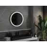 Mexen Esso Miroir de salle de bains éclairé, rond 70 cm, LED 6000 K, antibuée, cadre doré brossé - 9825-070-070-611-50
