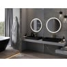 Mexen Esso specchio da bagno retroilluminato, rotondo 70 cm, LED 6000K, antiappannamento, cornice dorata - 9825-070-070-611-50
