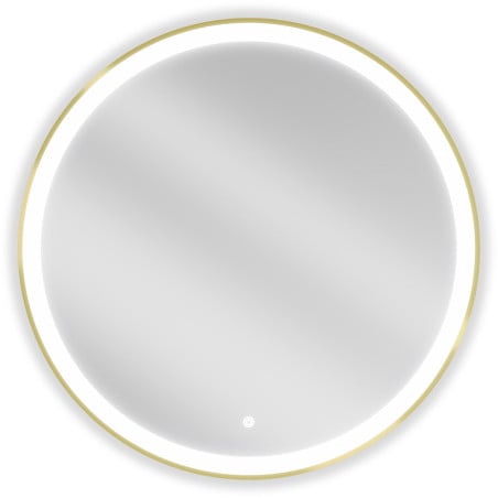 Mexen Esso lustro łazienkowe podświetlane, okragłe 80 cm, LED 6000K, antypara, rama złota szczotkowana - 9825-080-080-611-50