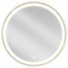 Mexen Esso ronde verlichte badkamerspiegel, 80 cm, LED 6000K, anti-condens, gouden frame - 9825-080-080-611-50