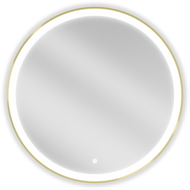 Mexen Esso badkamerverlichte spiegel, rond 80 cm, LED 6000K, antidamp, gouden lijst - 9825-080-080-611-50