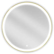 Mexen Esso okruglo LED osvijetljeno kupaonsko ogledalo, 80 cm, LED 6000K, protiv zamagljivanja, zlatni okvir
