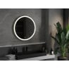 Mexen Esso specchio da bagno retroilluminato, rotondo 80 cm, LED 6000K, anti-appannamento, cornice dorata - 9825-080-080-611-50