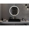 Mexen Esso Miroir de salle de bains rond avec éclairage LED, 80 cm, LED 6000 K, antibuée, cadre doré brossé