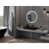 Mexen Esso Miroir de salle de bains rond avec éclairage LED, 80 cm, LED 6000 K, antibuée, cadre doré brossé