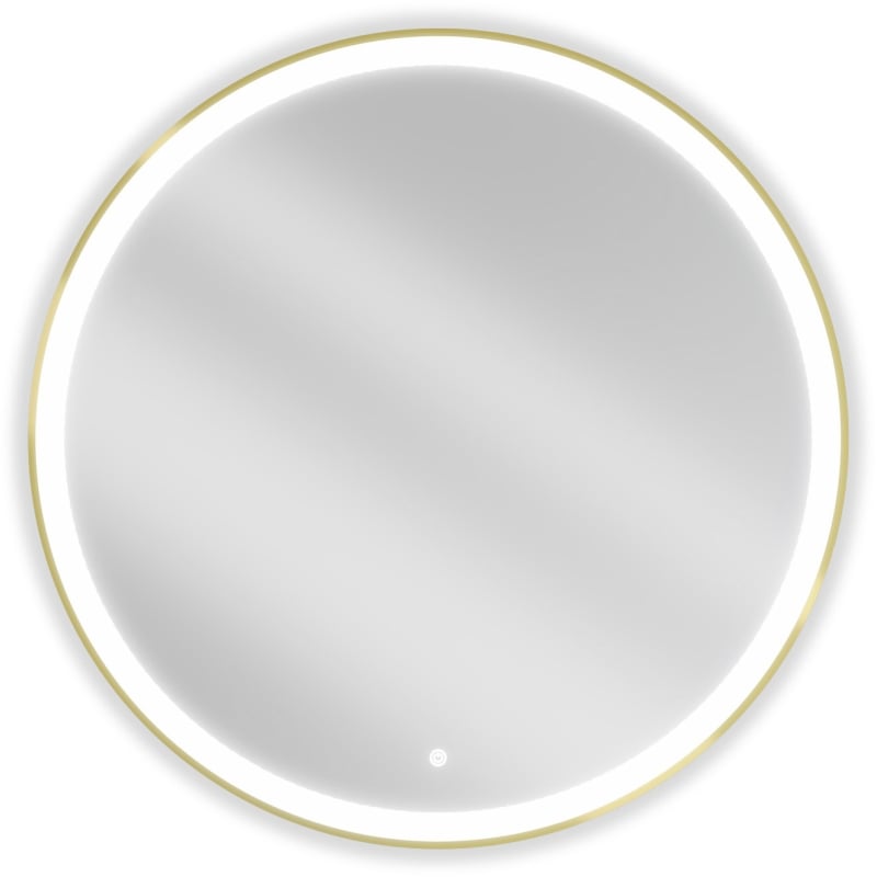 Mexen Esso lustro łazienkowe podświetlane, okragłe 90 cm, LED 6000K, antypara, rama złota szczotkowana - 9825-090-090-611-50